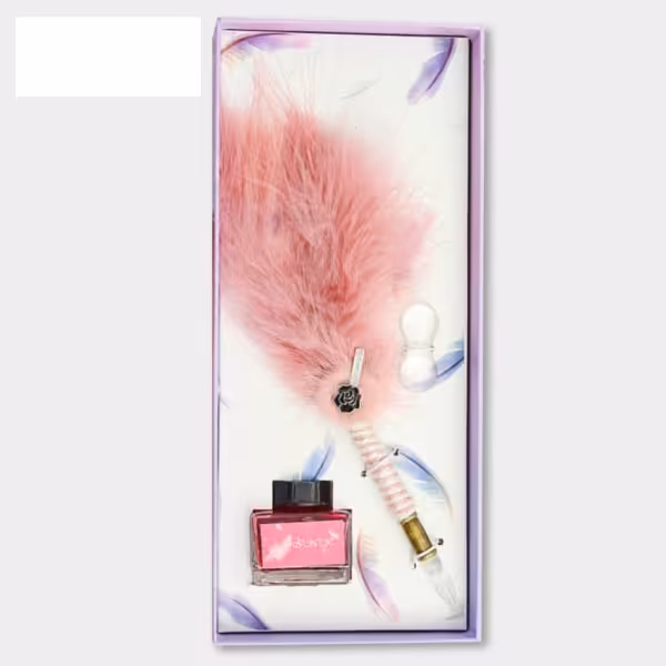 ست قلم پر قرمز با نوک شیشه‌ای Glass Pen