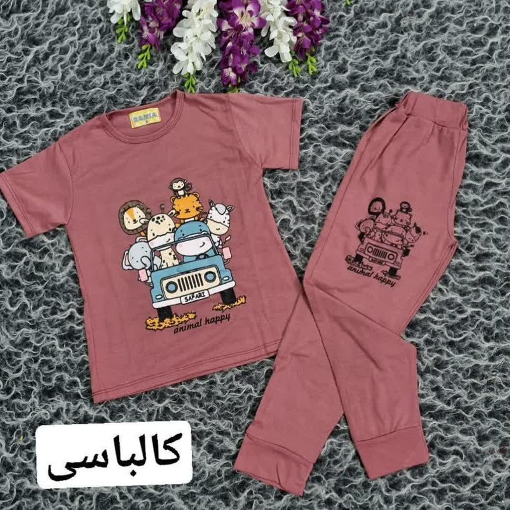 ست دخترانه تیشرت و شلوار  سافاری