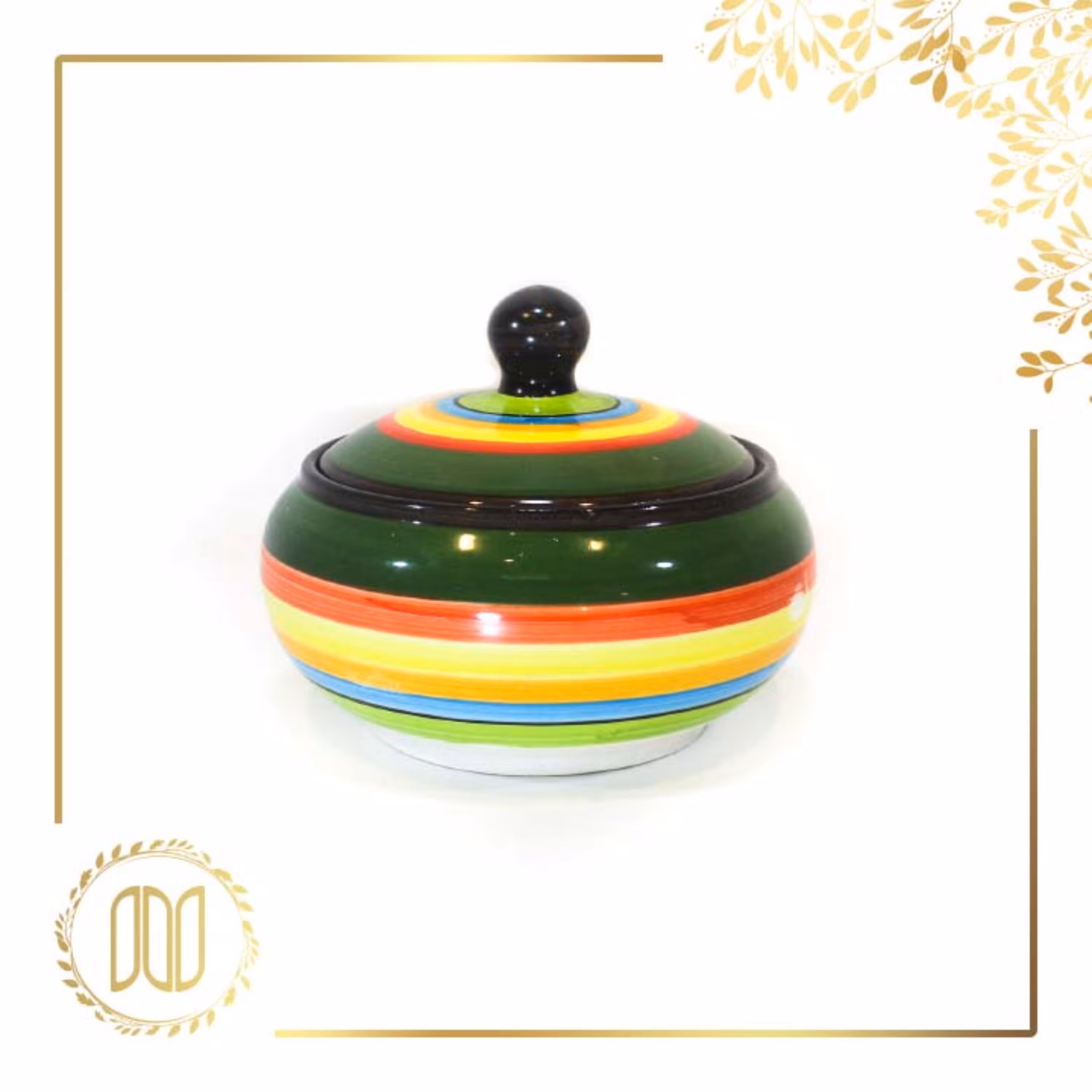 ظرف شکلات خوری سفال سرامیکی طرح رنگارنگ