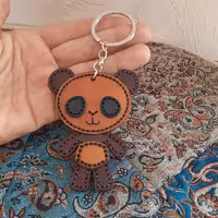 جاکلیدی طرح خرس چرم گاوی کد346