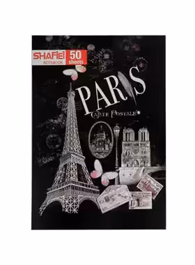 دفتر مشق 50 برگ شفیعی طرح پاریس - خرید دفتر مشق شفیعی - چی بخونم