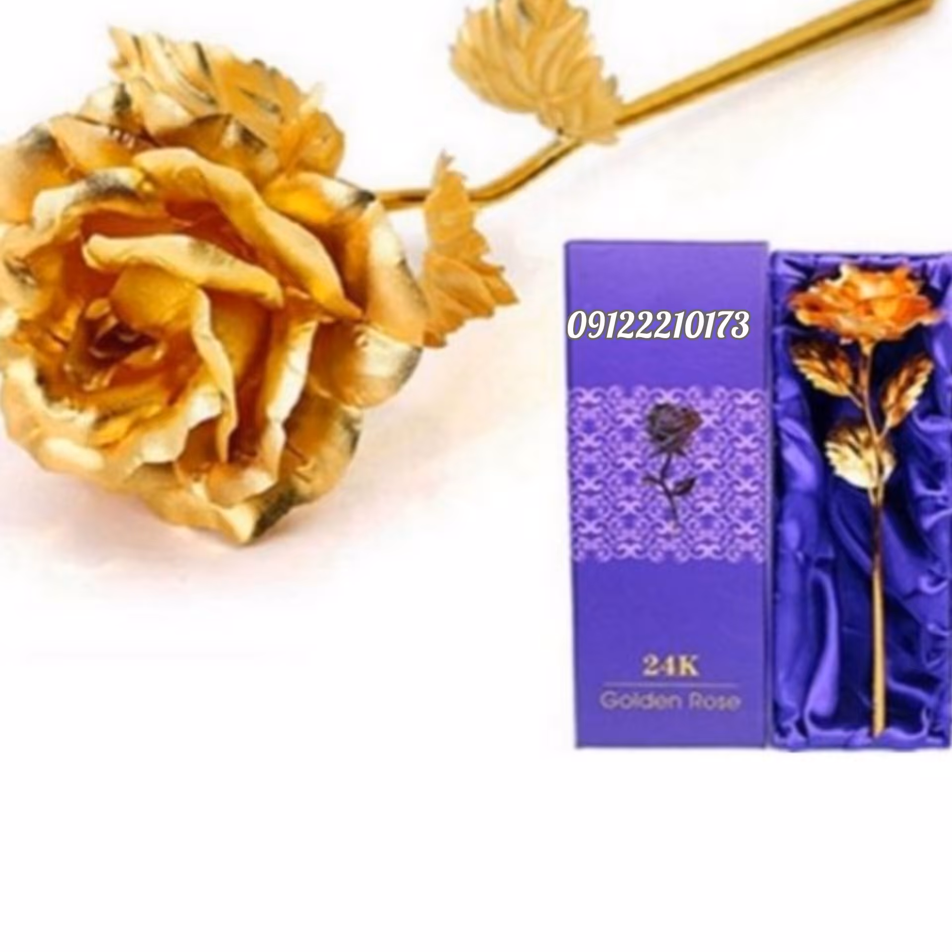 گل رز روکش طلا با شناسنامه اصلی
