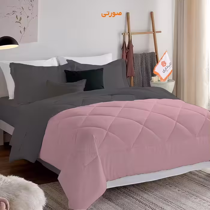 سروس روتختی چیداری مدل دورو دونفره  رنگ صورتی و طوسی تیره