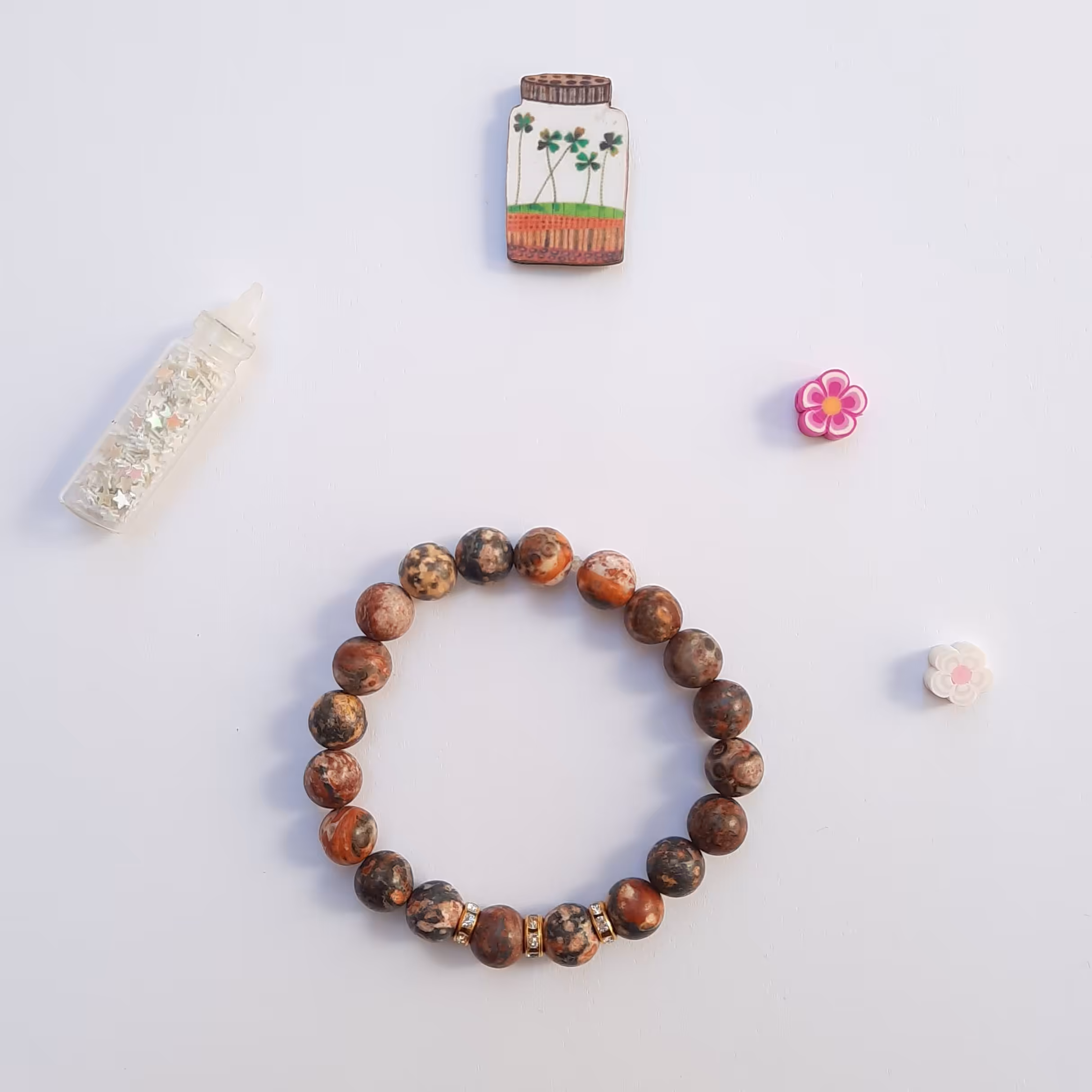 دستبند کشی طرح سنگ قهوه ای