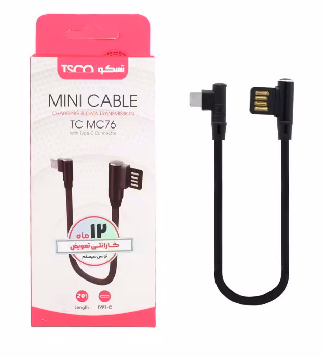 کابل شارژ پاوربانک تایپ سی تسکو مدل TC MC76