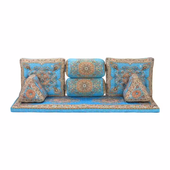 ست شاهنشین 7تکه طرح افشار آبی تراکم240