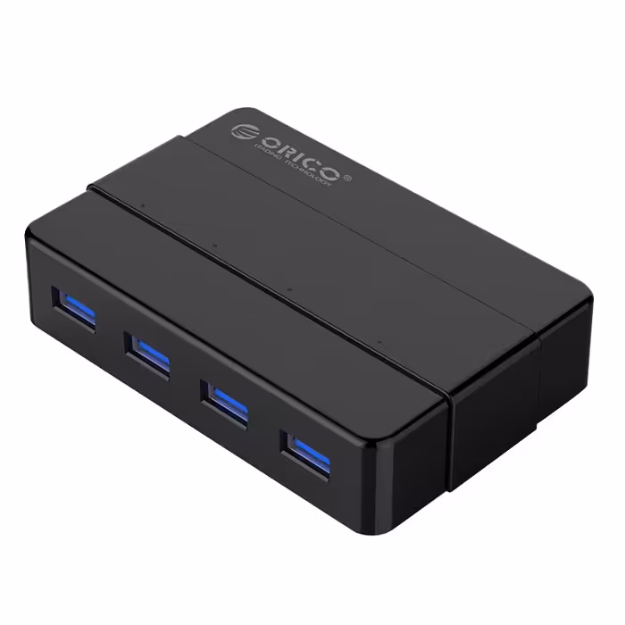 هاب 4 پورت USB 3.0 همراه آداپتور اوریکو مدل ORICO 4-Port USB 3.0 Hub H4928-U3-V1