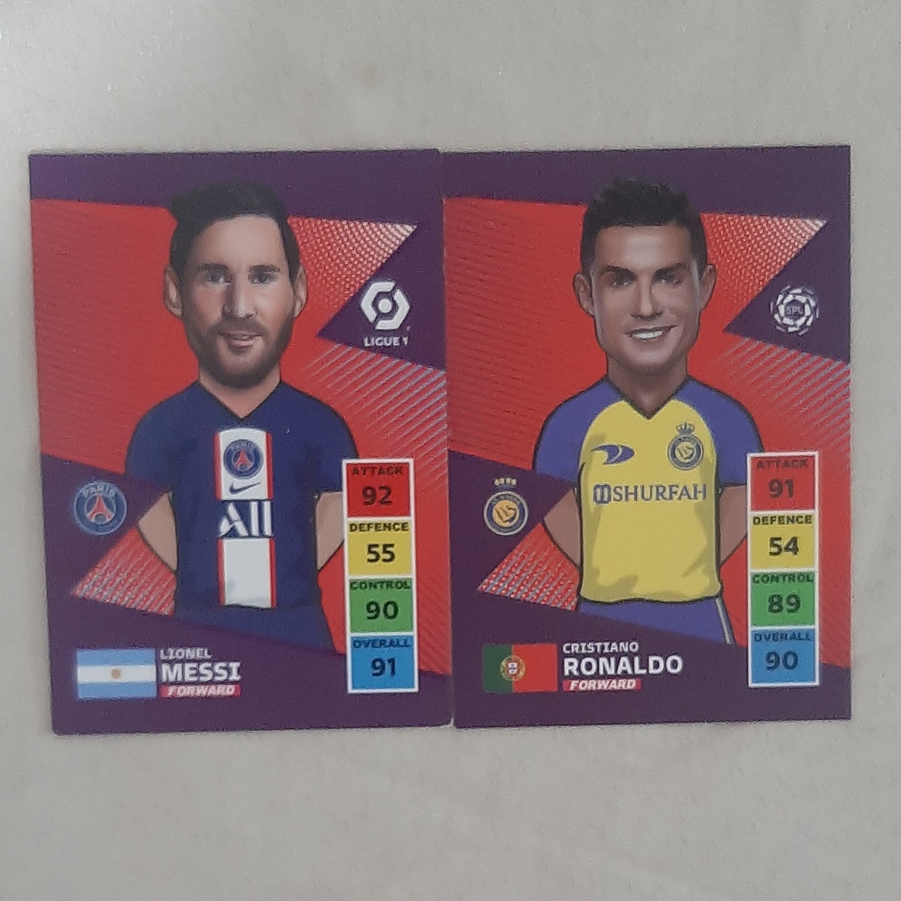 کارت های فوتبالی کمیدی MESSI و RONALDO