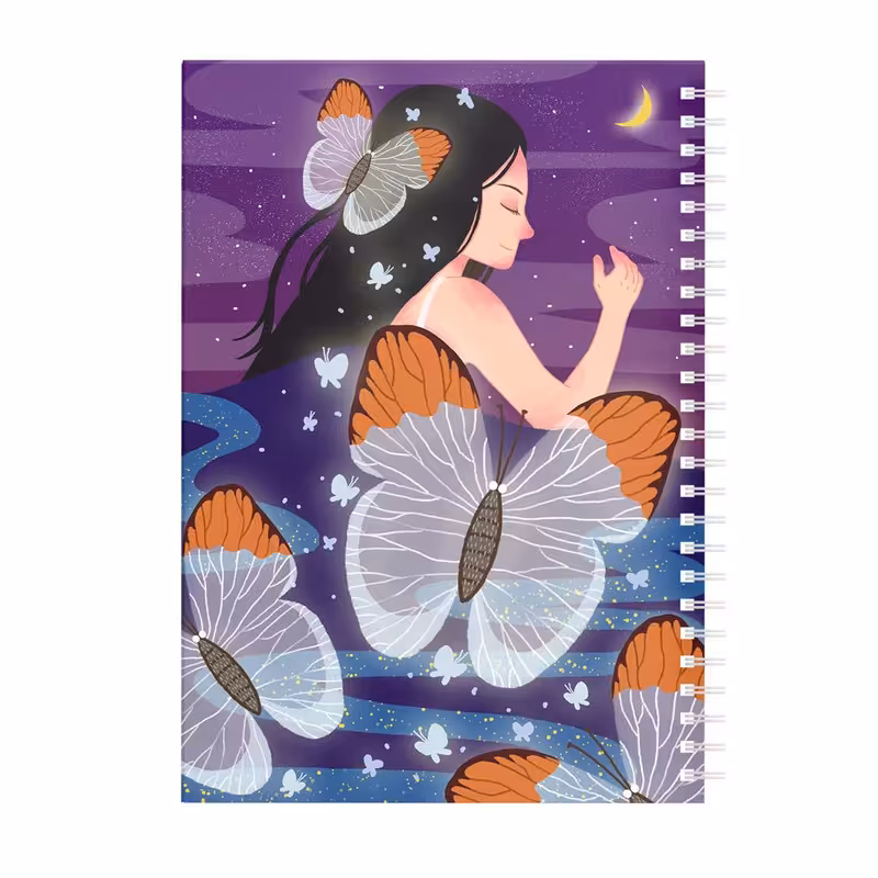 دفتر یادداشت باژیکان طرح فانتزی دختر و پروانه کد 20111352