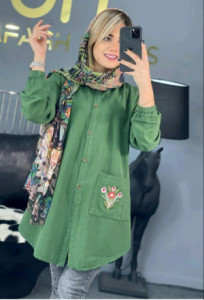 تونیک مانتویی الیاف افشان