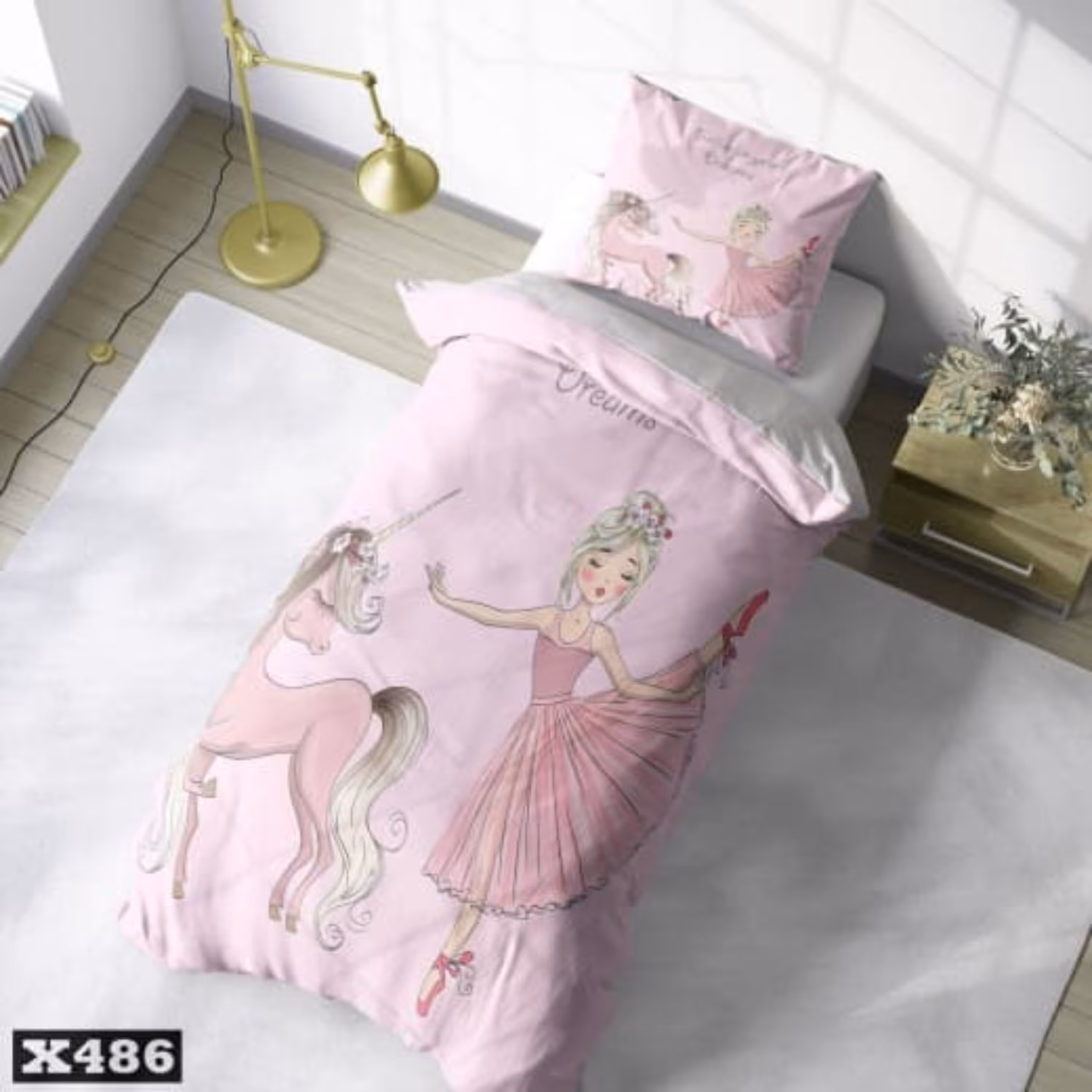 روتختی یک نفره سه بعدی کودکان و نوجوانان میکروتترون پرنسس و اسب تک شاخ