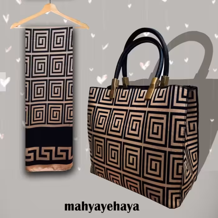 ست کیف وشال جنس شال نخی طرح اسپرت و مجلسی کیف دارای دسته بلند می باشد 