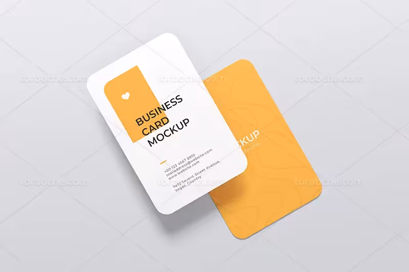 موکاپ کارت ویزیت دو طرفه دور گرد | گرافیک با طعم تربچه