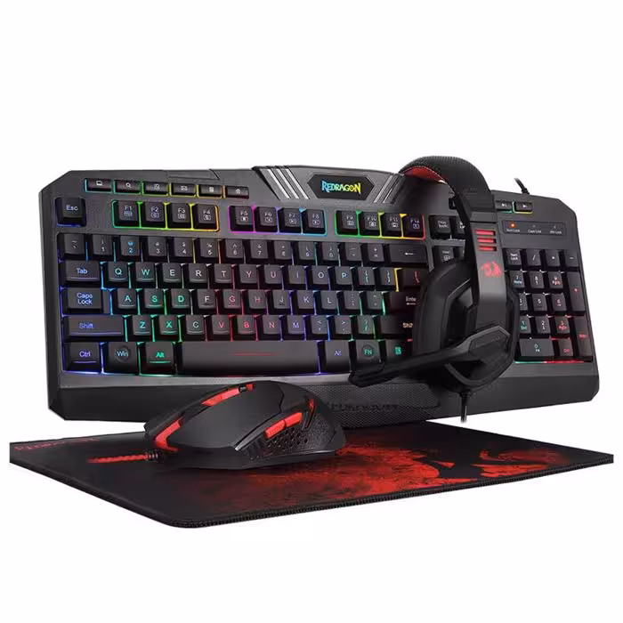 باندل گیمینگ هدست و کیبورد و ماوس و ماوس پد ردراگون S101 BA 2