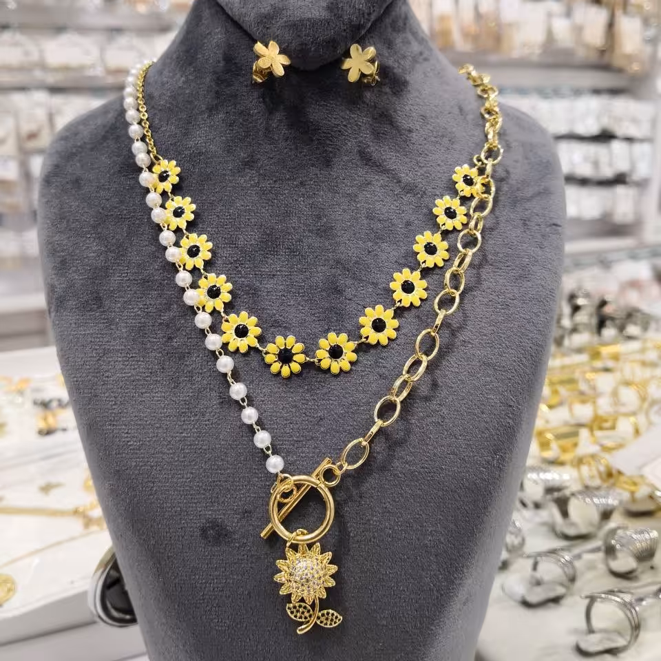 نیم ست استیل طرح شکوفه و گل کد167