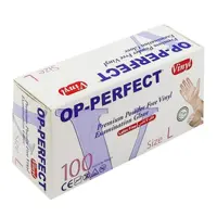 دستکش ونیل بدون پودر سایز لارج حریر Op.perfect  Vinyl    Size.L  