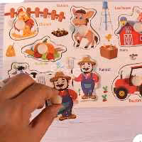 جورچین دکمه دار چوبی مجموعه چهار عددی