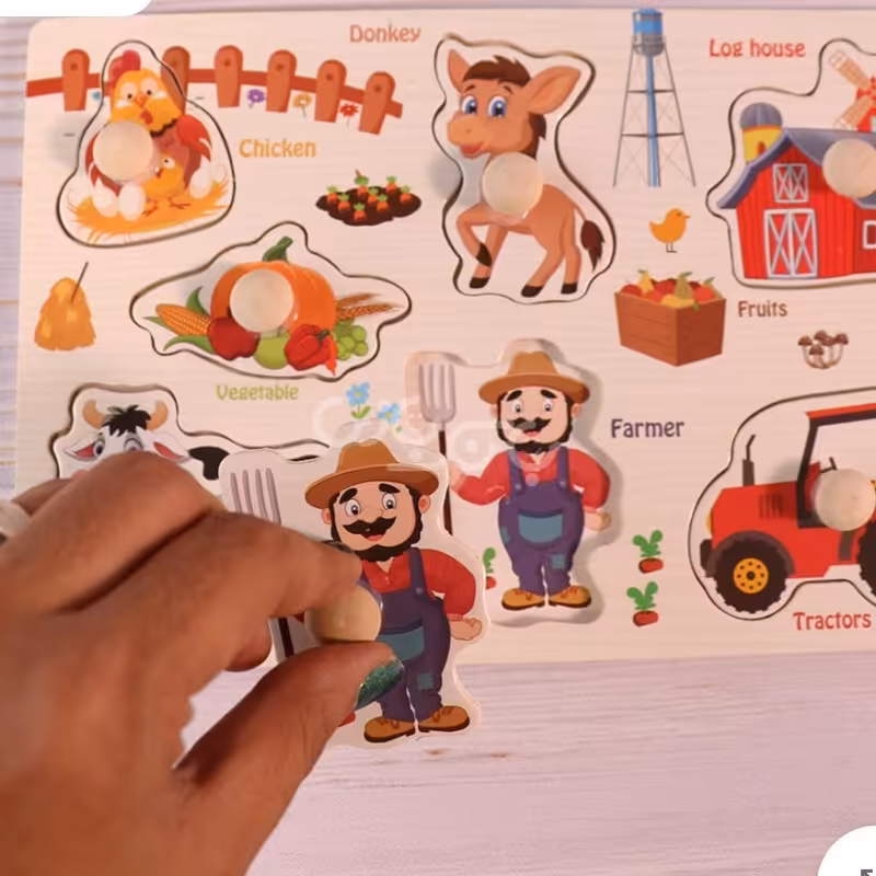 جورچین دکمه دار چوبی مجموعه چهار عددی