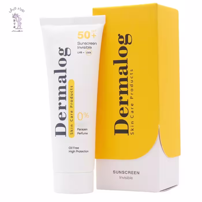 کرم ضد آفتاب بی رنگ فاقد چربی درمالوگ SPF50 در حجم 50 میل