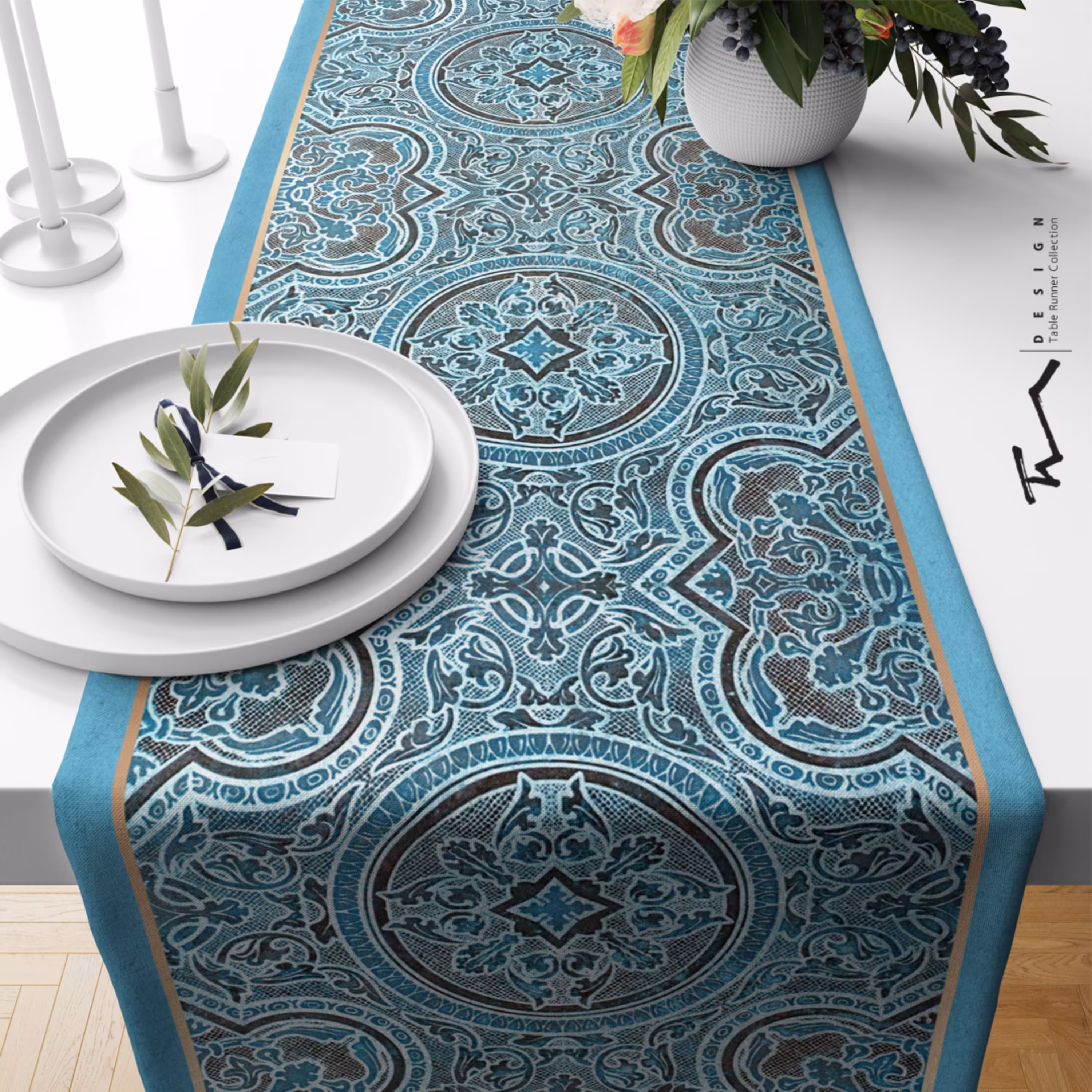 رانر طرح سنتی 3 - سایز 40 در 135 سانتیمتر - جنس دو رو مخمل پورش - کیفیت عالی