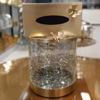 سطل آشغال و جای دستمال کاغذی نیکل استوانه برنجی