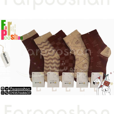 جوراب بچگانه نیم ساق کد 05039 بسته 5 عددی