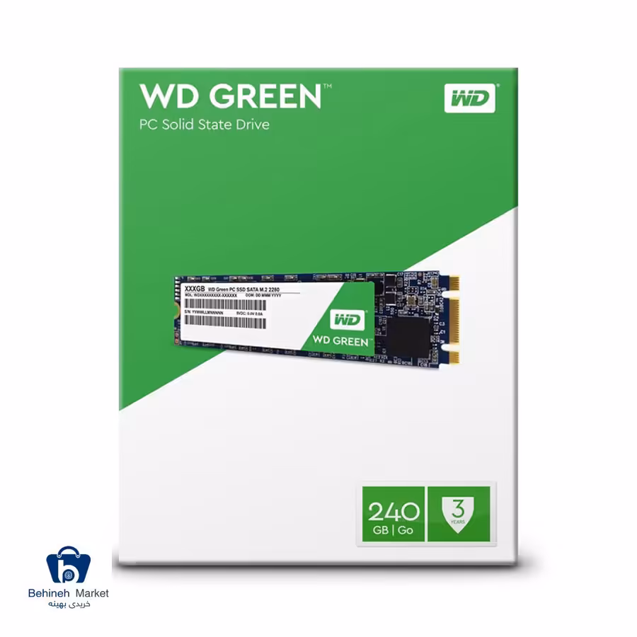 اس اس دی اینترنال وسترن دیجیتال مدل GREEN M2 ظرفیت 240 گیگابایت