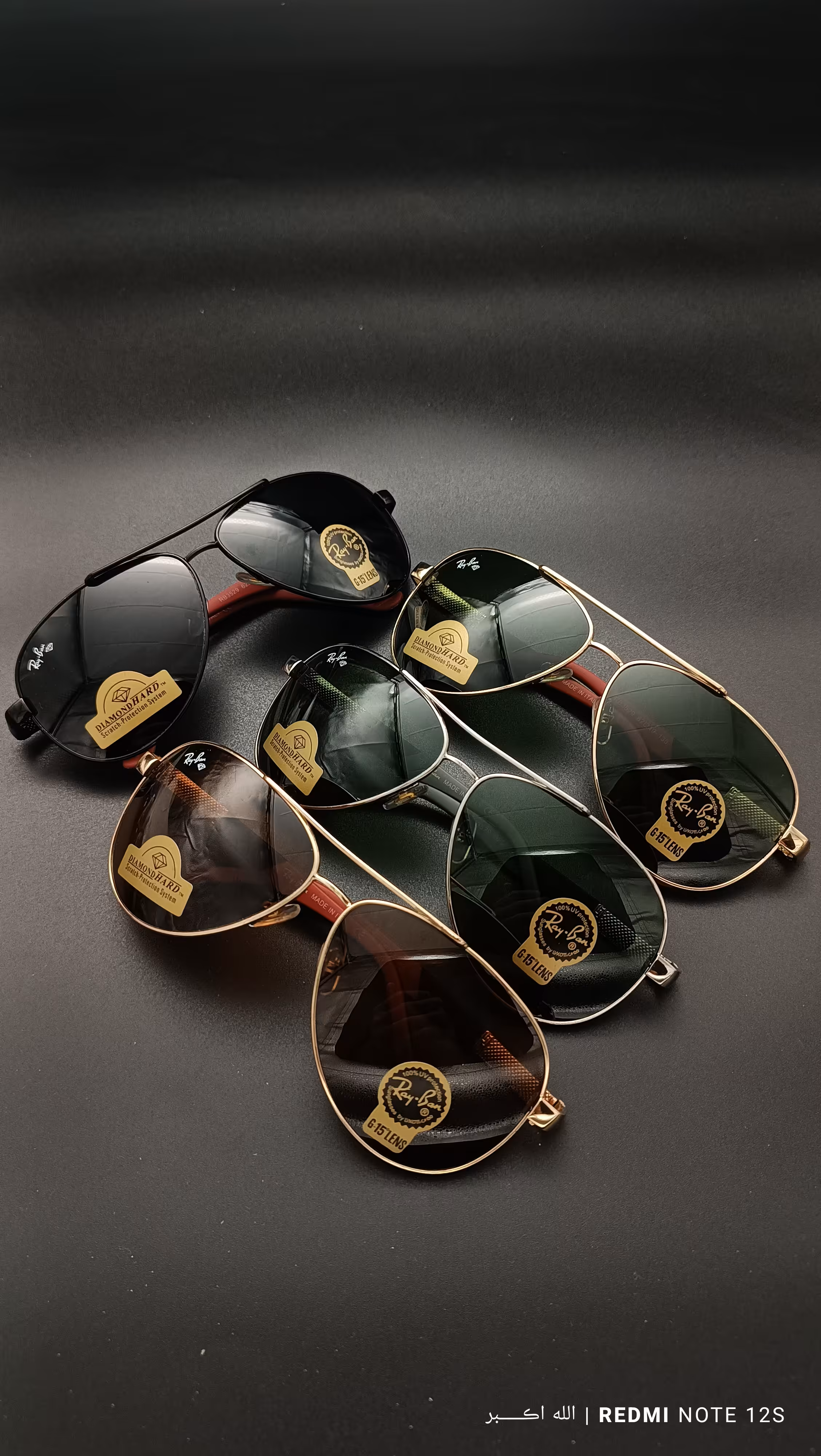 عینک آفتابی مردانه شیشه سنگ ریبن مدل خلبانی