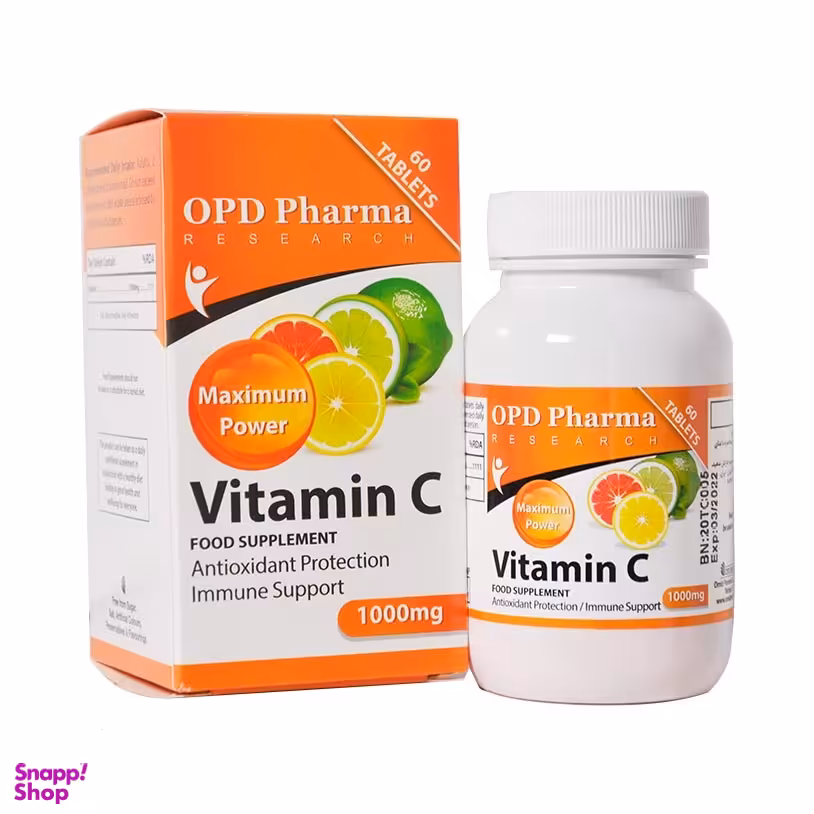 قرص ویتامین سی 1000 میلی گرم او پی دی فارما بسته 60 عددی