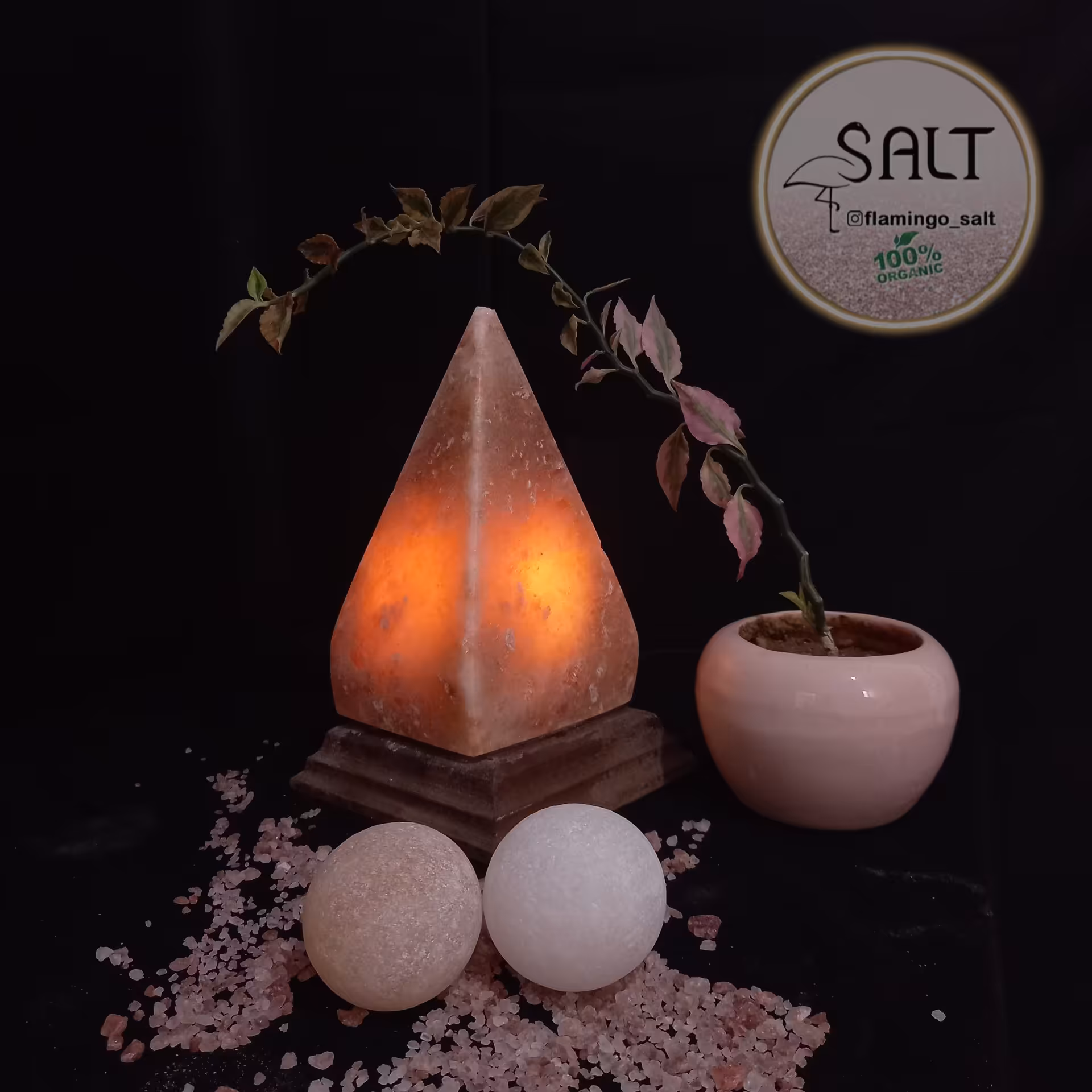 آباژور سنگ نمک طرح هرم