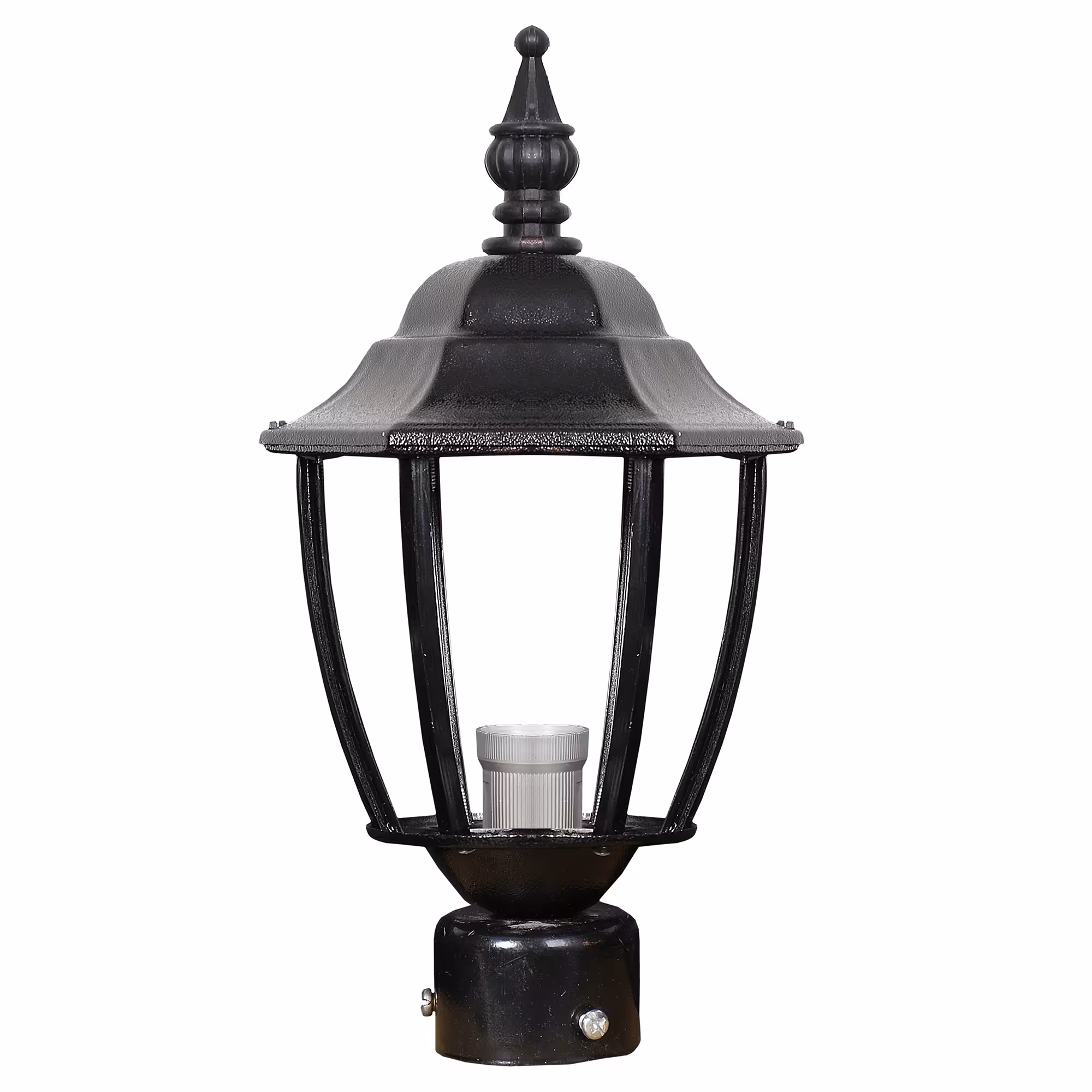 چراغ حیاطی بدنه خمره ای کلاهک شش پر مدل سرلوله رنگ مشکی