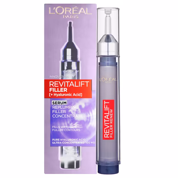 سرم هیالورونیک اسید پرکننده خطوط revitalift filler لورآل | ضد پیری، پرکننده خطوط و چروک | 16 میل