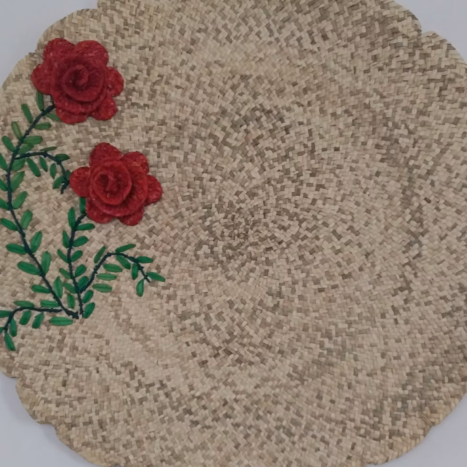 سفره حصیری گلدار