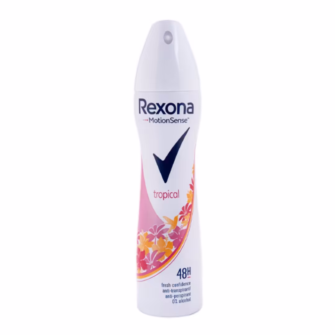 رکسونا اسپری 48 ساعته اورجینال rexona  tropical حجم 200 میلی لیتر مناسب بانوان 