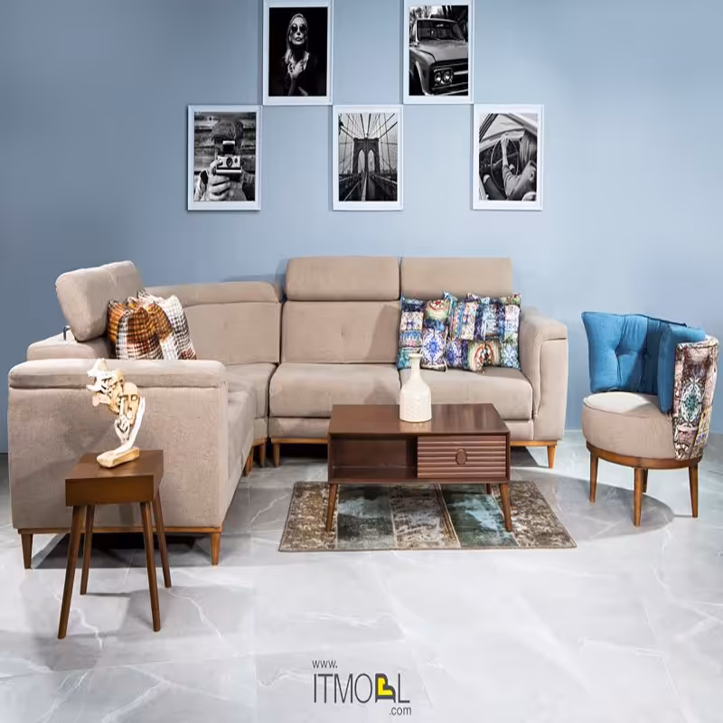 مبل راحتی مدل ال کارنر   - با 2 سال ضمانت