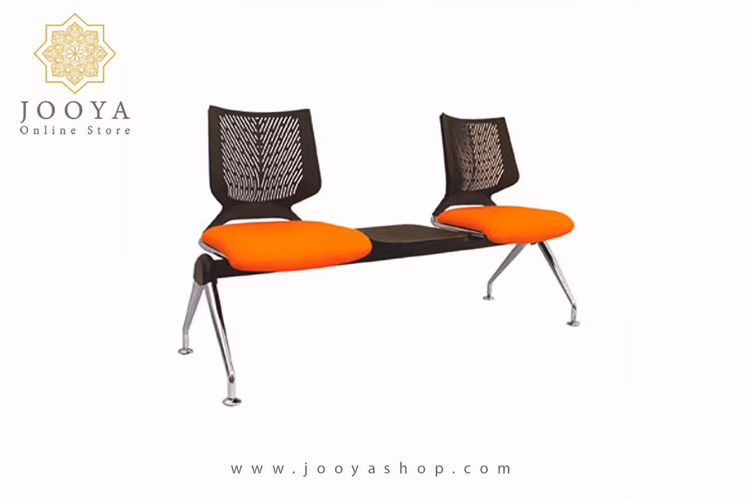 نیمکت انتظار دو نفره نظری مدل وینر دو، وسط میز دار پایه کروم کد P223T