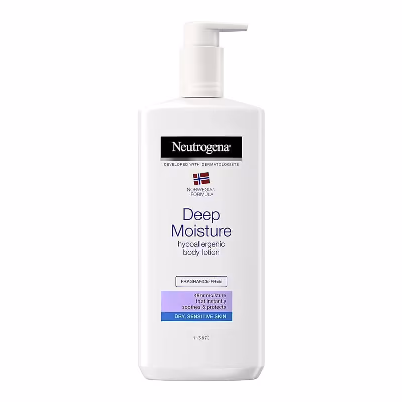 لوسیون بدن نوتروژینا مدل Deep Moisture مناسب پوست های خشک و حساس حجم 400 میل