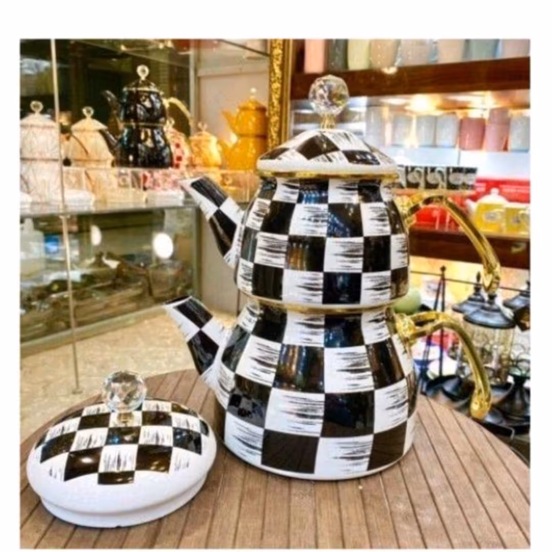 کتری قوری لعابی ضخیم  برند شاهین ترکیه  