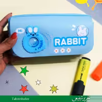 جامدادی دو زیپ رابیت در سه رنگ بنفش. صورتی و آبی