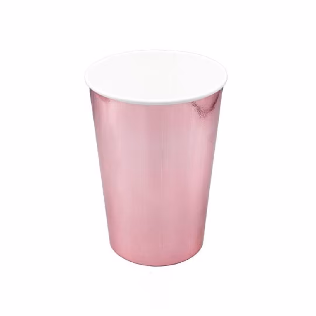 سطل کاغذی پاپکرن  متالایز رزگلد  بسته 5 عددی