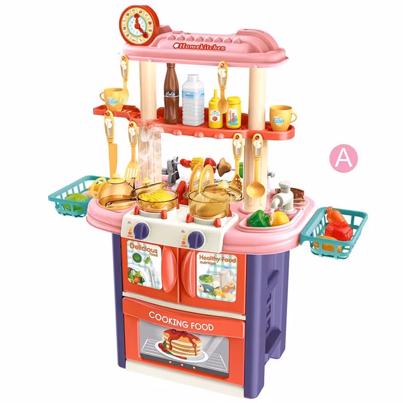 آشپزخانه کودک بزرگ صورتی کد 8764AB