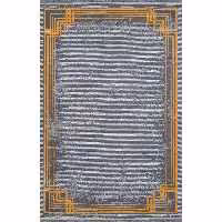 فرش ماشینی افرند طرح پتینه 500 شانه زمینه دودی کد 6634 (نه متری)