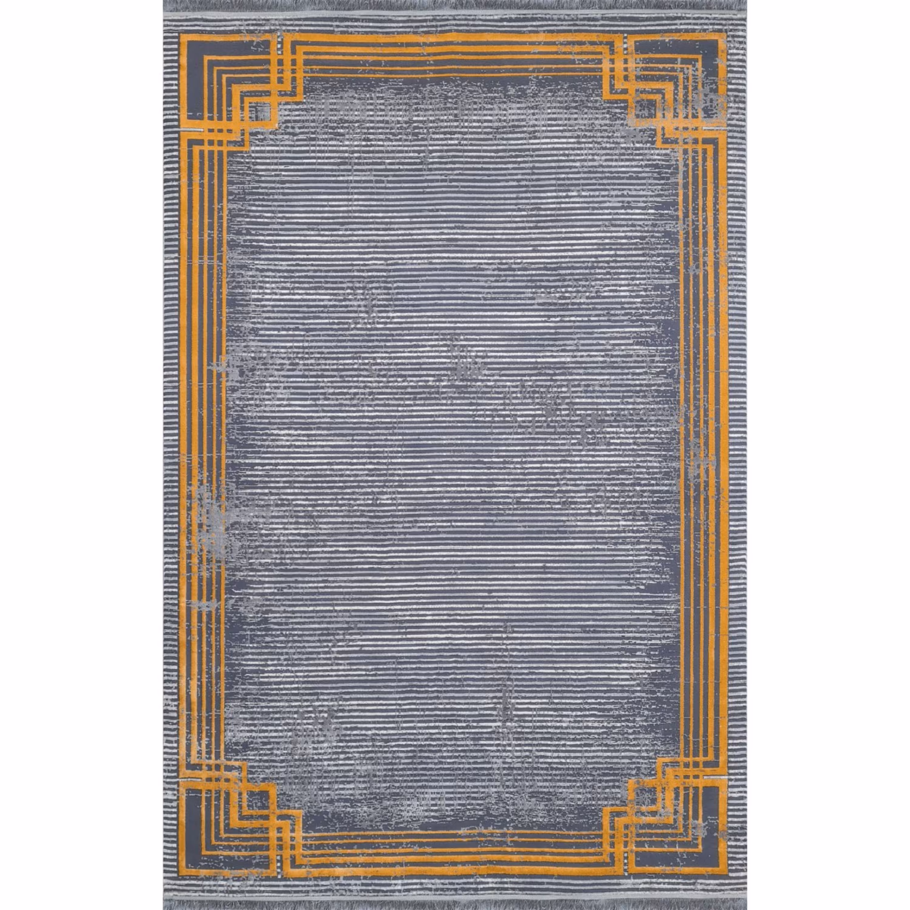 فرش ماشینی افرند طرح پتینه 500 شانه زمینه دودی کد 6634 (نه متری)