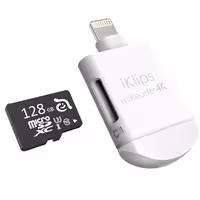آدام المنتس کارت خوان لایتنینگ مدل iKlips miReader 4K با ظرفیت 128 گیگابایت - سفید - Hiapple.ir