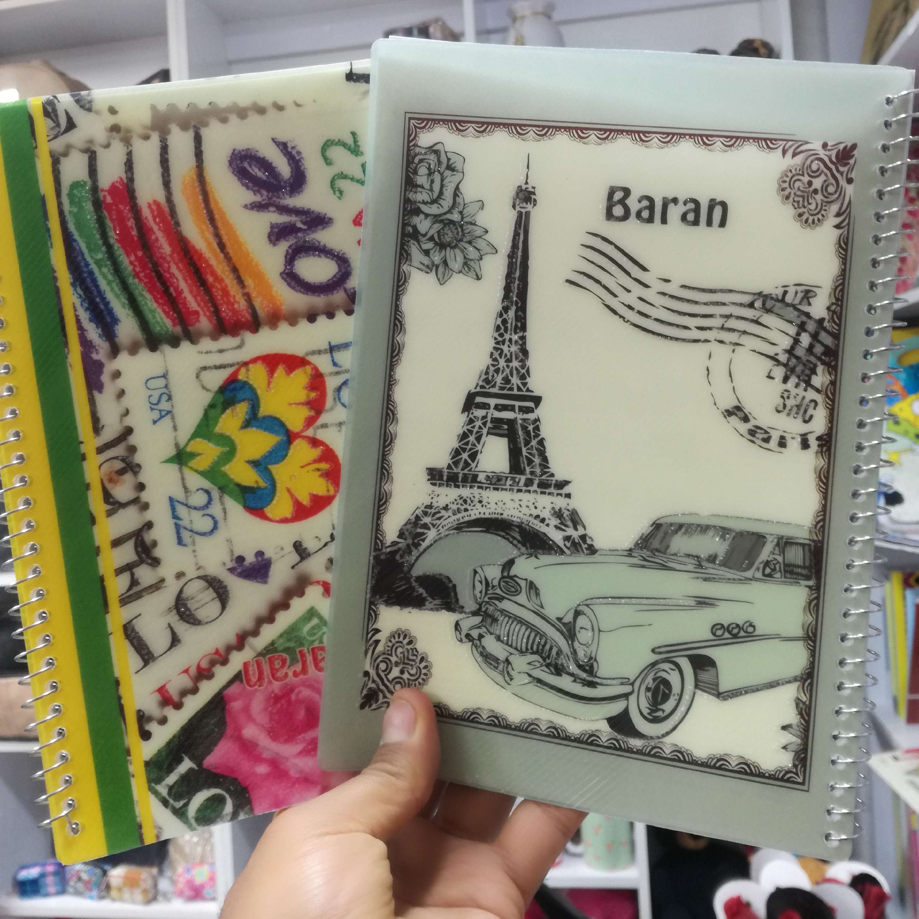 دفتر 4 خط انگلیسی سیمی جلد طلقی