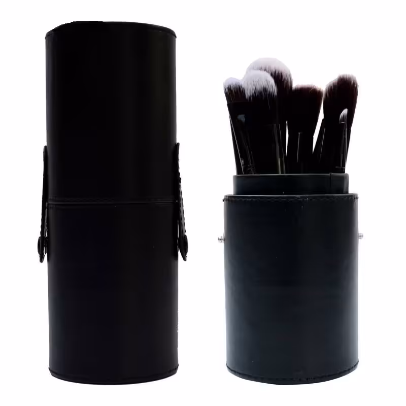 ست براش مک 12 عددی به همراه استند استوانه ای چرم بدون ریزش