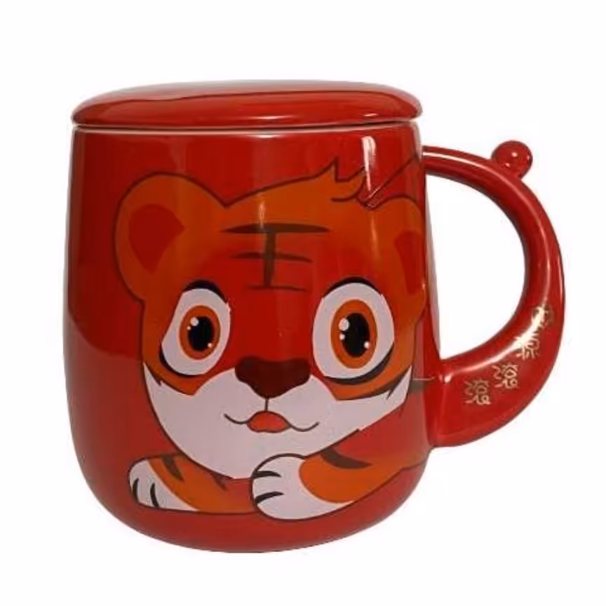 ماگ ببر مدل سرامیکی کد 2 رنگ قرمز 