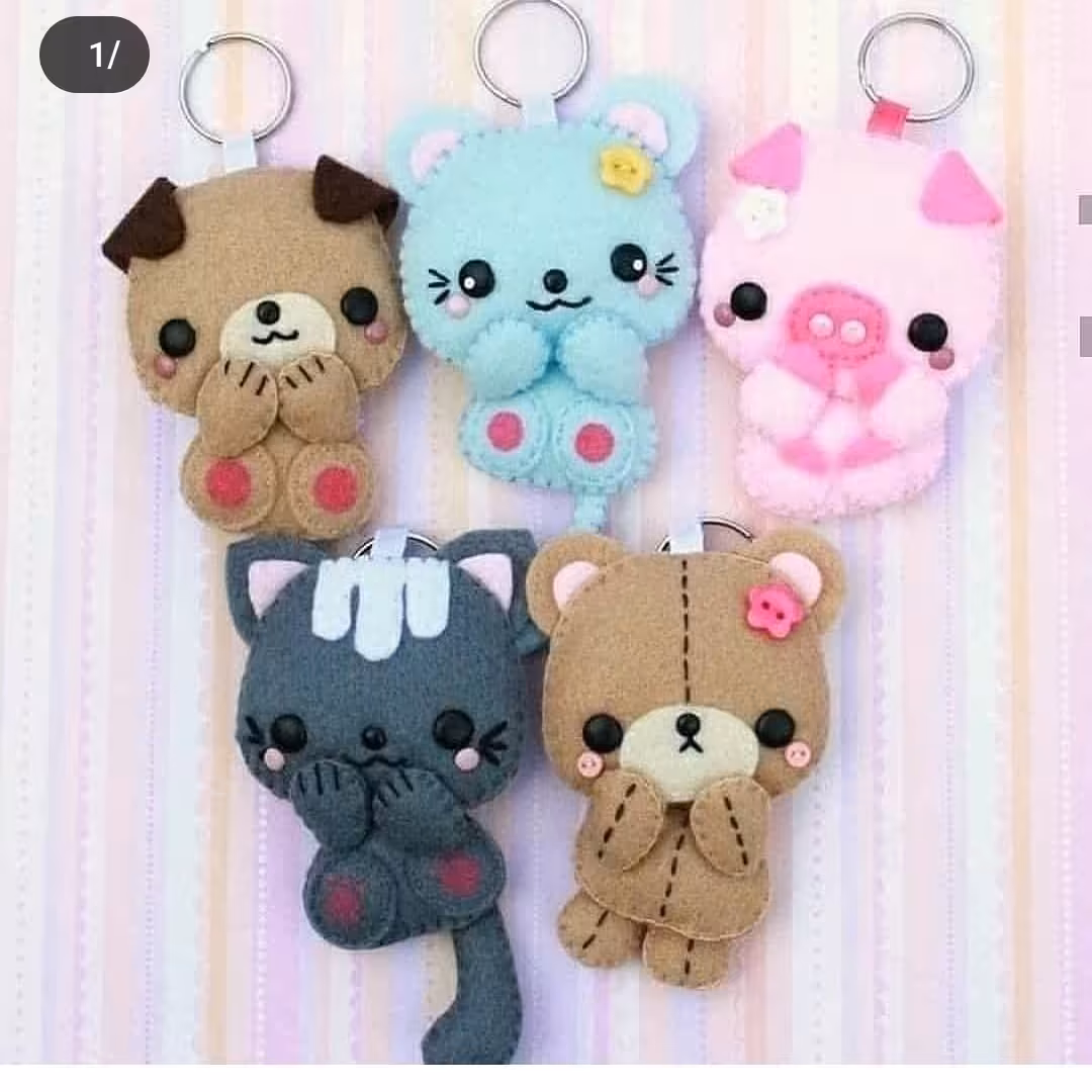 گربه نمدی حیوانات نمدی جاکلیدی نمدی جاکلیدی عروسک سگ  جاکلیدی عروسک گربه جاسوئیچی نمدی 