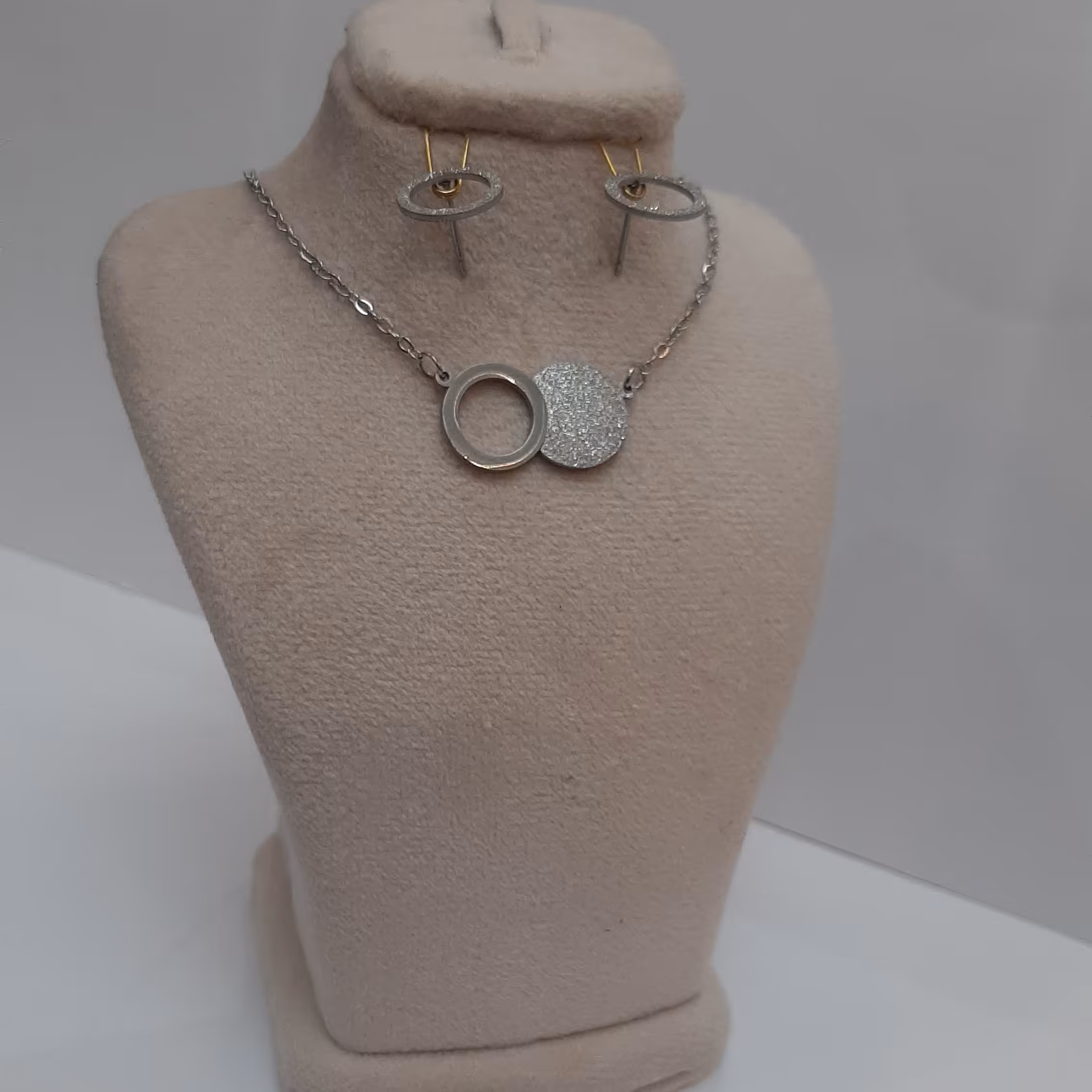 نیم ست دایره نقره ای شاین دار استیل باکیفیت