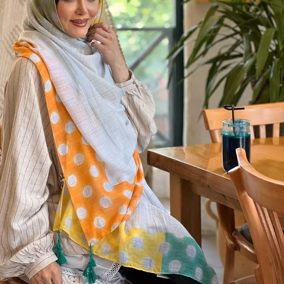 شال نخی منگوله دار  کد 111